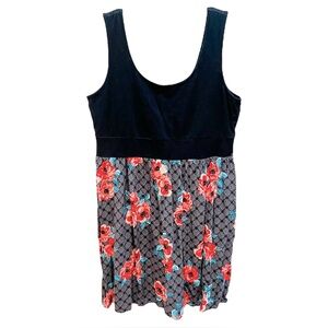 Torrid Black Floral Sleeveless Dress 1X